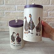 Посуда handmade. Livemaster - original item Cans for Bulk Products Tin Cans Kitchen Decor Geese. Handmade.