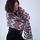 Палантин зигзаг в кофейном цвете. Палантины. Knitwear by Elena Doroshina. Интернет-магазин Ярмарка Мастеров.  Фото №2