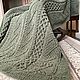 Knitted plaid of large knitting for men. A warm bedspread as a gift. Blankets. komarovanata. My Livemaster. Фото №5