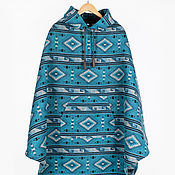 Одежда handmade. Livemaster - original item Woolen poncho with hood (unisex). Handmade.