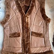 Одежда handmade. Livemaster - original item Women`s leather vest made of genuine sheepskin. Handmade.