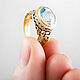 Order Gold plated silver sky blue topaz ring (RCOV12x10). IRStudio. Livemaster. . Rings Фото №3