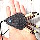 Leather pendant with embossed and beaded Trail of a wolf. Pendant. Tatiana (Leather bracelets). My Livemaster. Фото №5