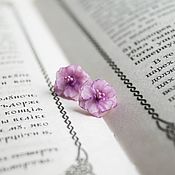 Украшения handmade. Livemaster - original item Earrings studs "Sakura" purple. Handmade.