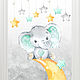 Постеры в детскую "Звездный слоняшка "Mint ". Картины. Bisou du Soleil-Постеры и декор. Интернет-магазин Ярмарка Мастеров.  Фото №2