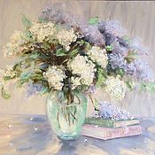 Картины и панно handmade. Livemaster - original item Oil painting lilac in a vase still life impressionism. Handmade.