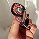 Pin Brooch: the feather is red with black. Brooches. Elena Borkova (divelen). My Livemaster. Фото №5