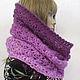 Two-turn snood made of yarn with a gradient in purple-purple color . Snudy1. Cozy corner (nadejdamoshkina). Online shopping on My Livemaster.  Фото №2