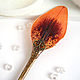 Wooden hairpin made of black ash with a real Lily petal Resin. Hairpin. WonderLand. My Livemaster. Фото №4