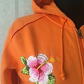 Шелковый платок из купона Hermes ручная обработка МЯТА