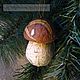 Заказать Грибок Боровичок, ёлочная игрушка из ваты. Игрушки чудесные (Людмила). Ярмарка Мастеров. . Елочные игрушки Фото №3
