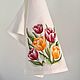 Tea towel with embroidery ' Tulips', Towels, Moscow,  Фото №1