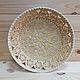 Plate of birch bark carved ' Lace'. For fruit, candy, Utensils, Tomsk,  Фото №1