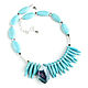 Unusual necklace with howlite 'Mirage' blue necklace stylish, Necklace, Moscow,  Фото №1