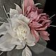 Flower hair comb Pastel flower Bridal Spring bridal. Brooches. Natalya Borovkova (silkjardin). Интернет-магазин Ярмарка Мастеров.  Фото №2