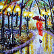 Glass painting on the wall, fusing 'Autumn Park'. Stained glass. Kalashlinsky. Online shopping on My Livemaster.  Фото №2