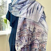 Комплект "Магия роз", шифоновый шарф и платье-сарафан