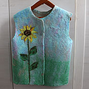 Одежда детская handmade. Livemaster - original item Sunflower vest for girls. Handmade.