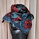  ' Red roses 3d' felted on silk. Scarves. The author felt Nad-Korableva. Online shopping on My Livemaster.  Фото №2