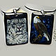 Orlan - Snow leopard - suspension in the car - double-sided painting. Car souvenirs. lacquer miniature. My Livemaster. Фото №6
