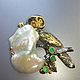 Barn Owl brooch with Baroque pearls'. Brooches. SELENA. My Livemaster. Фото №4