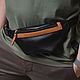 Men's leather waist bag 'Sigma S' (Black and red), Waist Bag, Yaroslavl,  Фото №1