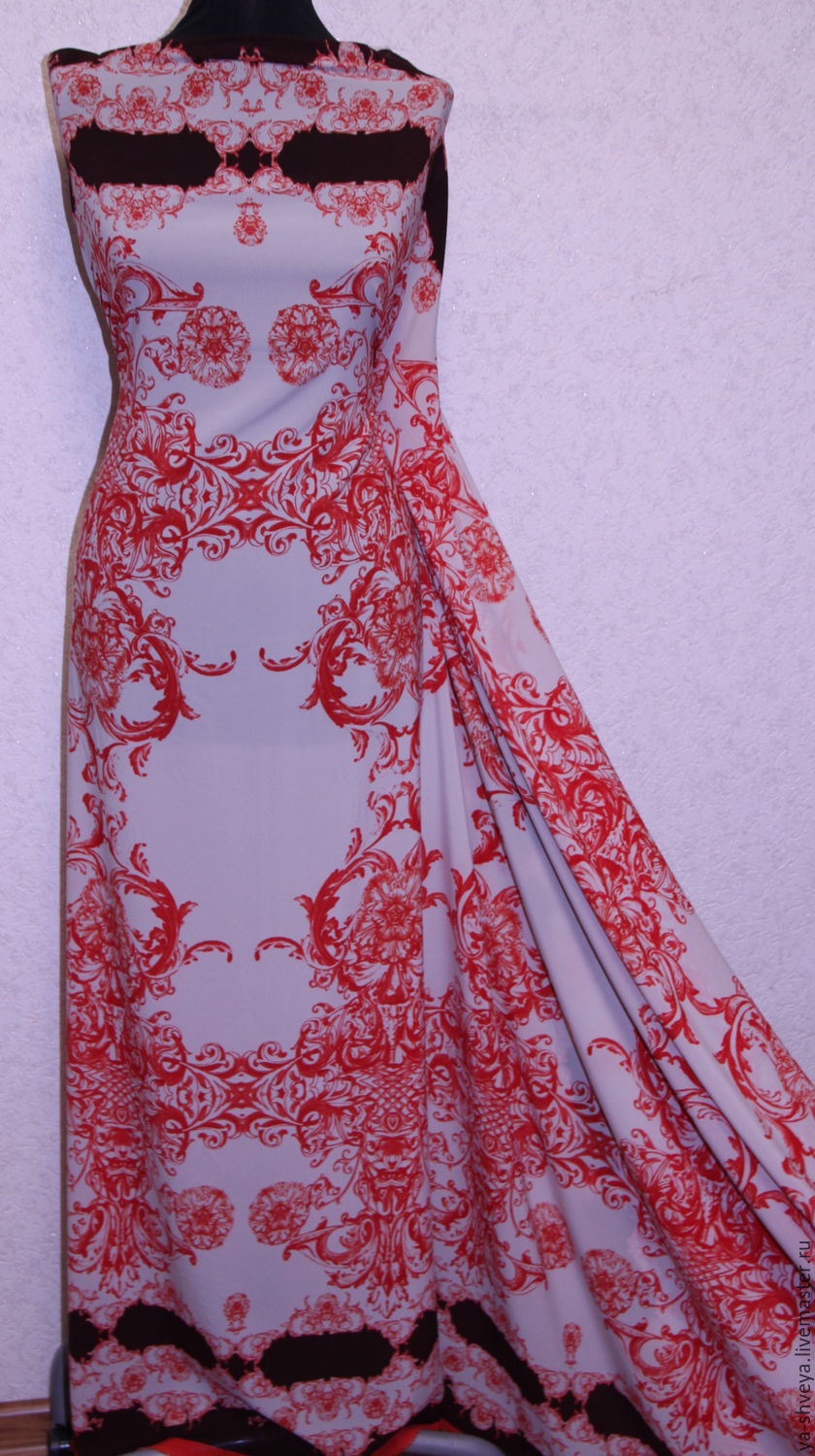 Вискозный шифон "Майолика" красная в интернет-магазине на Ярмарке ...