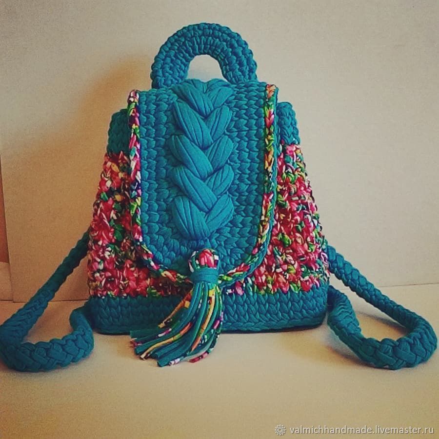 Рюкзак из трикотажной пряжи купить в интернет-магазине Ярмарка Мастеров ...