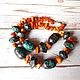 Necklace 'Baltic Sea' with amber, boho, Necklace, St. Petersburg,  Фото №1
