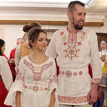 Свадебный салон ручной работы. Ярмарка Мастеров - ручная работа Платье свадебное  славянский стиль. Handmade.