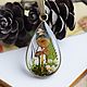 Pendant with mushrooms. Forest resin pendant with real moss and mushrooms, Pendant, Moscow,  Фото №1