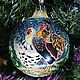 Glass Christmas ball with stained glass painted Bird house. Christmas decorations. Paint glass (vtatyana66). Online shopping on My Livemaster.  Фото №2