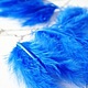 Длинные серьги-гвоздики с синими перьями. Серьги-пусеты. DemyBlackDesign. Интернет-магазин Ярмарка Мастеров.  Фото №2
