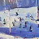 Картина маслом «Зимние катания», 60-60 см. Картины. Жанна Щепетова. Ярмарка Мастеров.  Фото №6