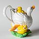 Винтаж:  чайник виде утка и утята. Чайники винтажные. Fancy teapots. Интернет-магазин Ярмарка Мастеров.  Фото №2