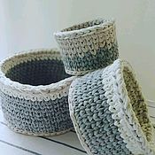 Для дома и интерьера handmade. Livemaster - original item A set of crochet baskets for decoration and storage of the knitting yarn. C/b.. Handmade.