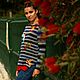 Women's sweater, gray knitted sweater,wool sweater,striped sweater. Sweaters. Kushnir handmade. Online shopping on My Livemaster.  Фото №2