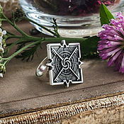 Ring Celtic eternal knot. The endless knot. bronze silver