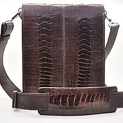 Сумки и аксессуары handmade. Livemaster - original item Bag-tablet men`s, shoulder, ostrich leather.. Handmade.