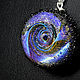 Кулон лэмпворк Земля в иллюминаторе. Серебро lampwork галактика космос, Подвеска, Москва,  Фото №1
