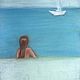 Pastel painting of a girl at sea and a ship 'Modern' 50h40 cm. Pictures. chuvstvo-pozitiva (chuvstvo-pozitiva). Online shopping on My Livemaster.  Фото №2