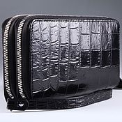 Сумки и аксессуары handmade. Livemaster - original item Clutch bag in crocodile leather with two zippers IMA0002B44. Handmade.