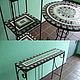 Wrought iron table with a mosaic of 'Marsala' D-60cm. Tables. Marjana. My Livemaster. Фото №4