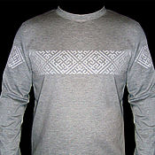 Русский стиль handmade. Livemaster - original item Winterized t-shirt with embroidery. Handmade.