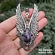 Angel pendant with wings silver, natural Amethyst, Pendant, Yalta,  Фото №1