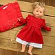 Doll clothes, red dress for dolls made of natural linen. Clothes for dolls. molinialife. Online shopping on My Livemaster.  Фото №2