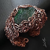 Украшения handmade. Livemaster - original item Bracelet with stone uvarovit metal copper 