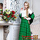 Skirt with Slavic ornaments ' emerald', Skirts, St. Petersburg,  Фото №1