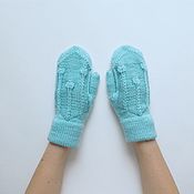 Аксессуары handmade. Livemaster - original item Short knitted mittens made of wool with Alpaca 