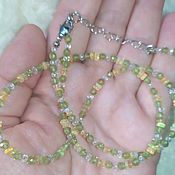 Украшения handmade. Livemaster - original item Necklace with opal and chrysolite 48 cm.. Handmade.